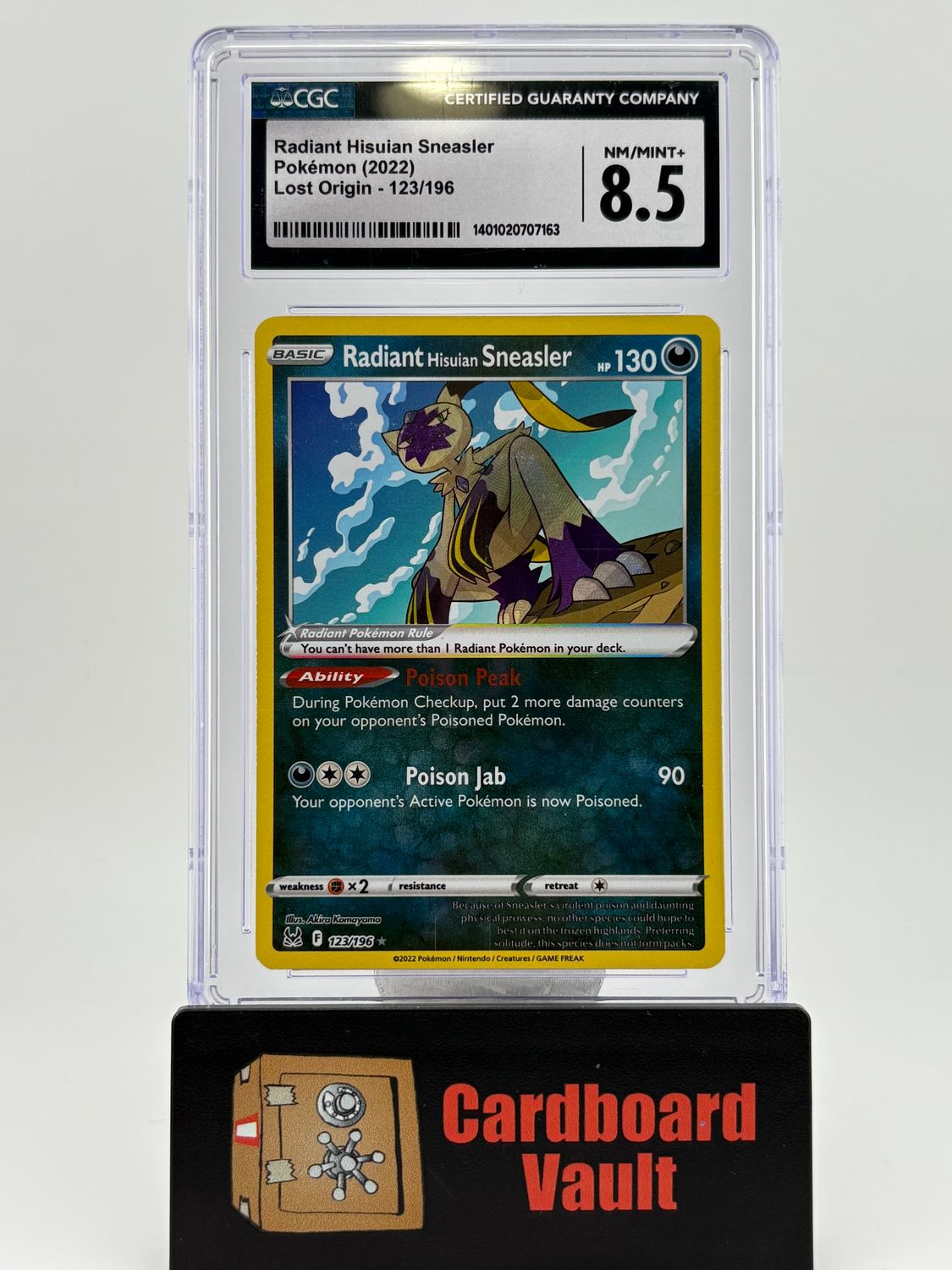 2022 Pokémon Lost Origins Radiant Hisuian Sneasler No. 123 CGC 8.5 1401020707163