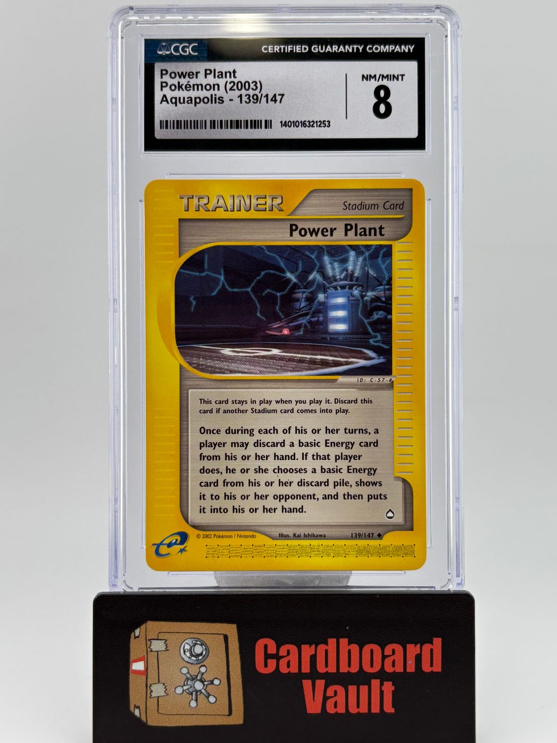 2003 Pokémon Aquapolis Power Plant No. 139 CGC 8 1401016321253