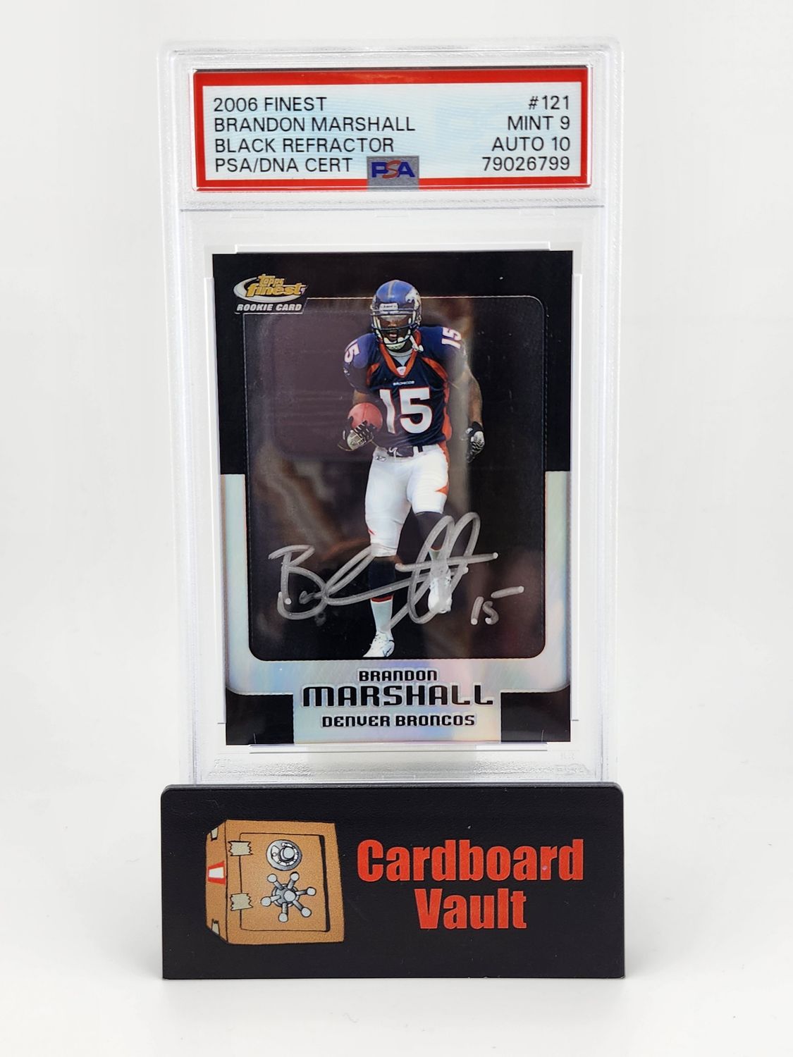 2006 Finest Brandon Marshall Black Refractor 15/99 Auto No.121 PSA 9 Auto 10 79026799