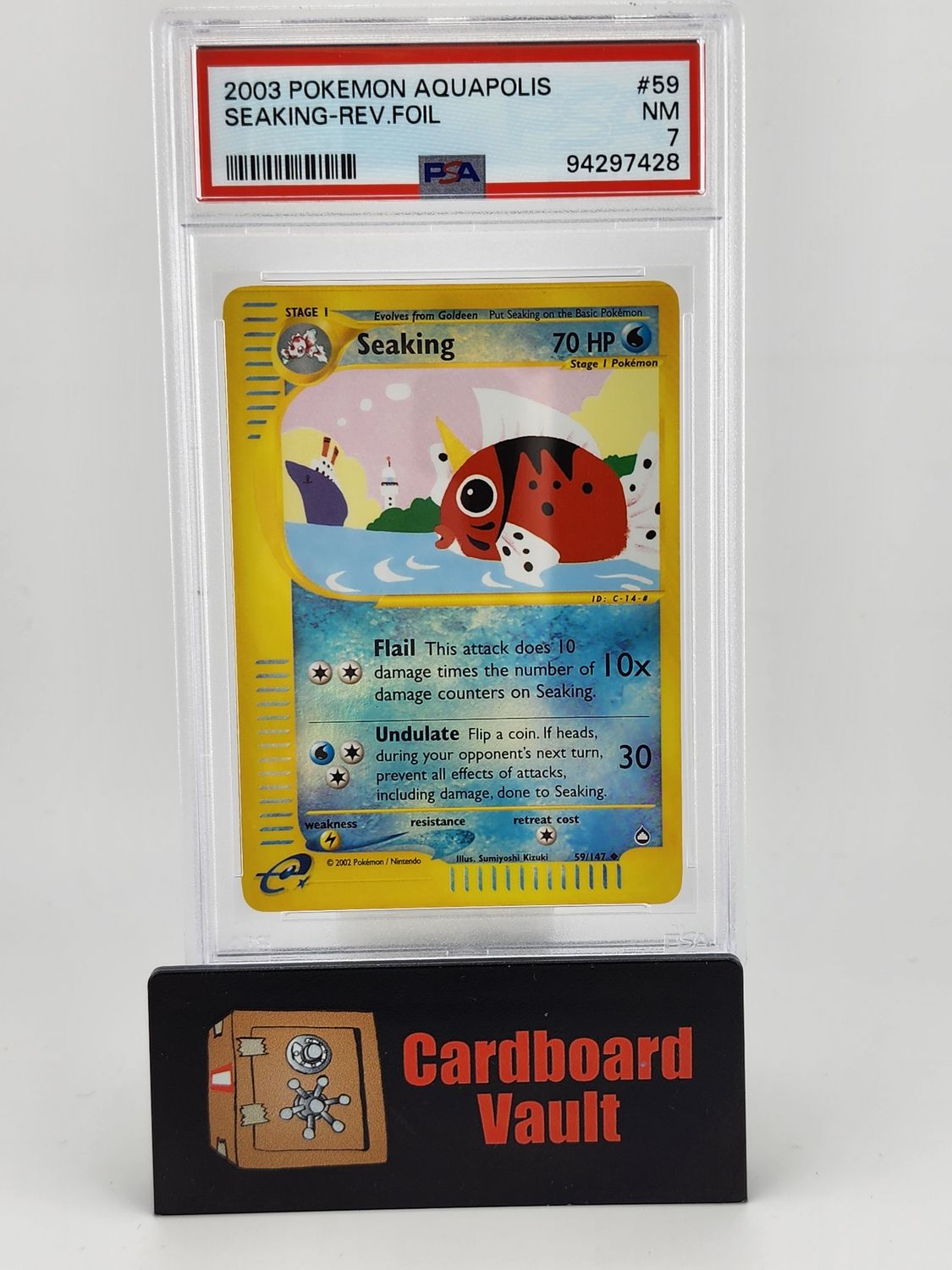2003 Pokémon Aquapolis Seaking Reverse Foil No. 59 PSA 7 94297428