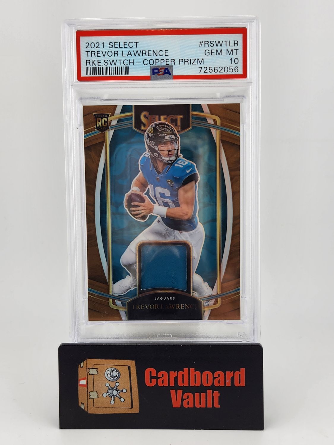2021 Select Trevor Lawrence Rookie Swatch- Cooper Prizm 22/49 No. RSW-TLR PSA 10 72562056