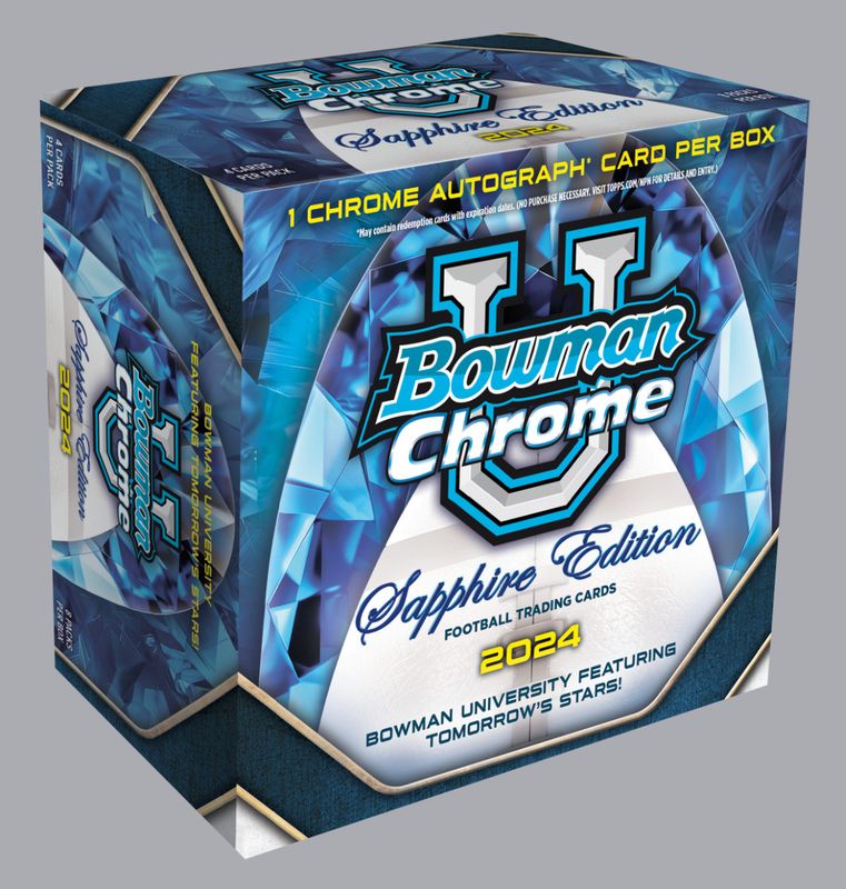 2024 Topps Bowman University Chrome Football Sapphire Hobby Box