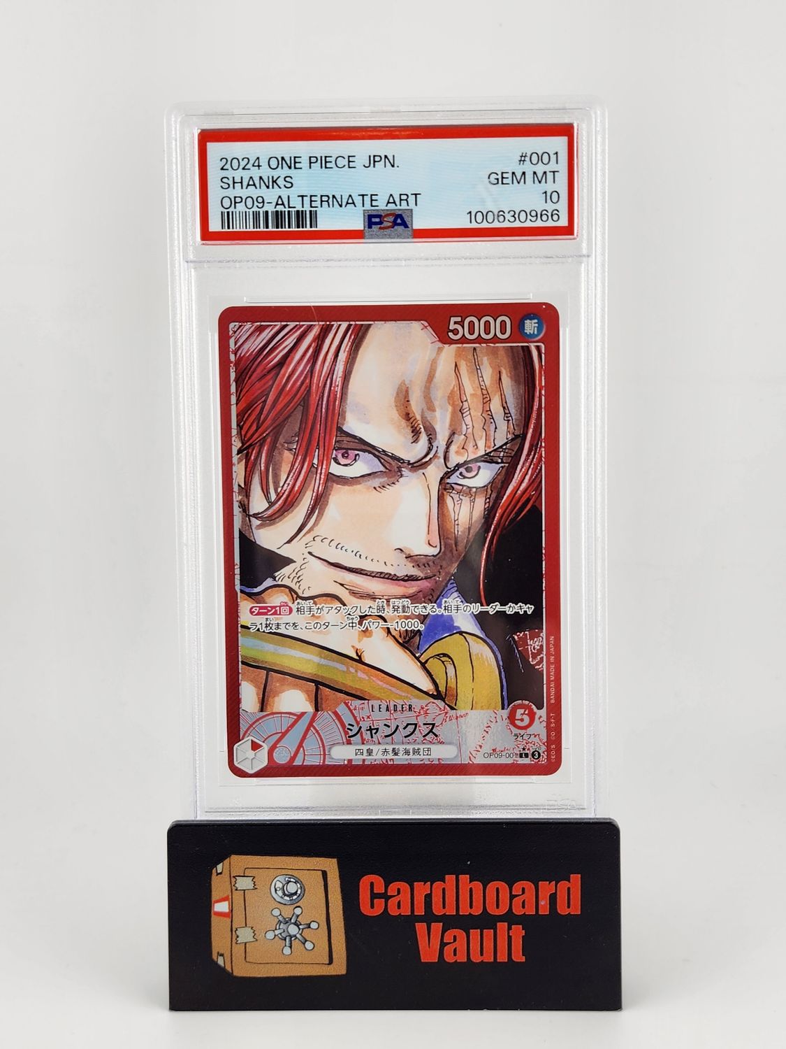 2024 One Piece Japanese Shanks OP09 Alternate Art #001 PSA 10 100630966