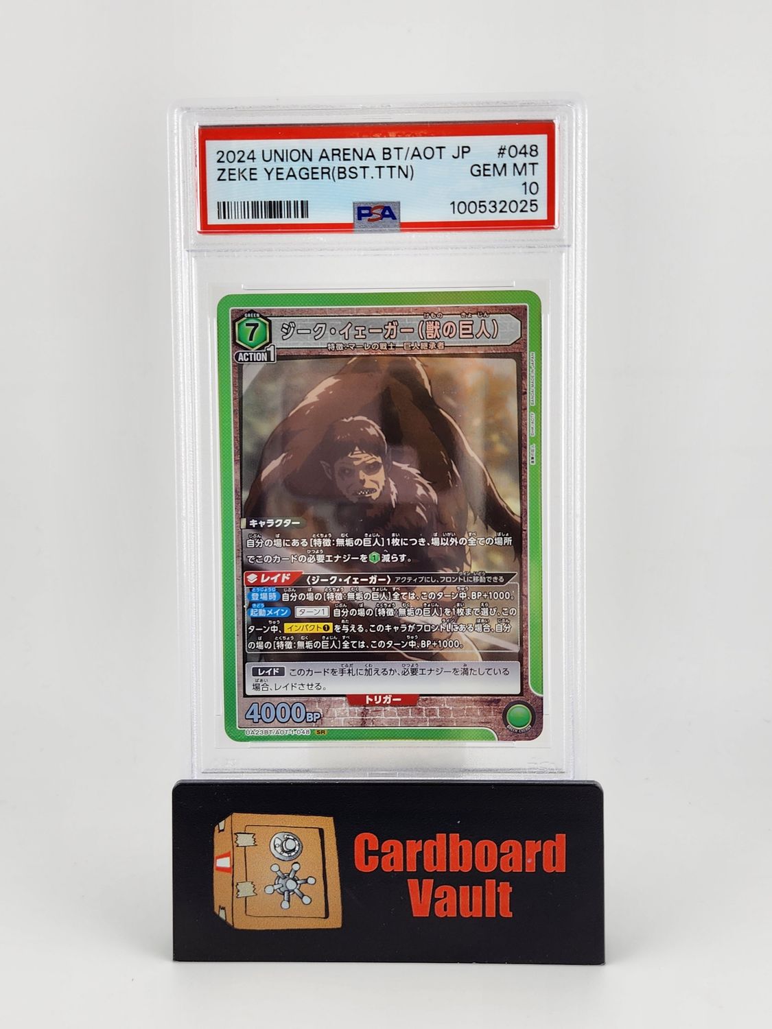 2024 Union Arena BT/AOT JP Zeke Yeager (BST.TTN) #048 PSA 10 100532025