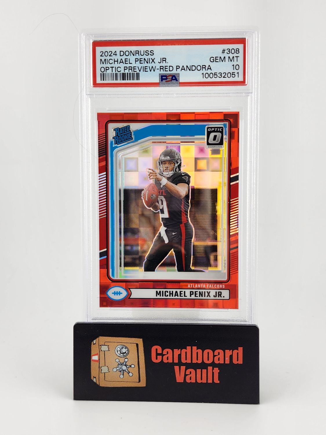 2024 Donruss Rated Rookie Michael Penix Jr. Optic Preview #308 Red Pandora PSA 10    100532051