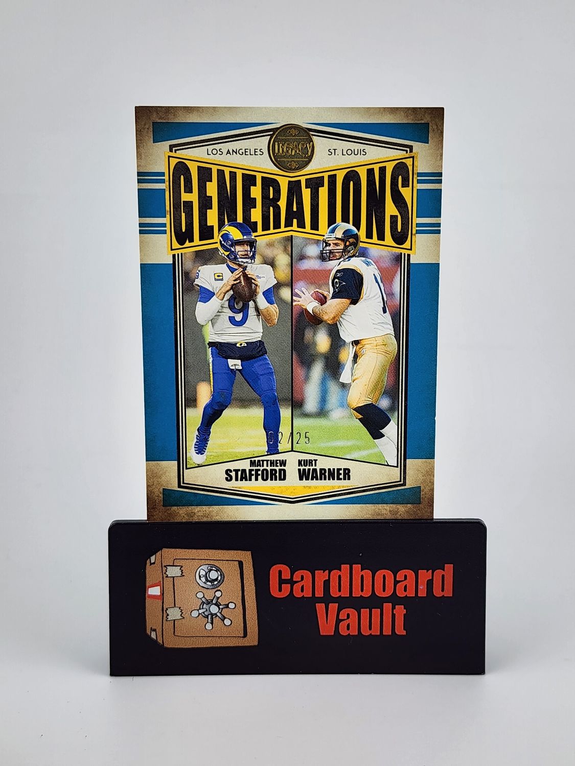 2022 Legacy Matthew Stafford Kurt Warner Generations #G-6 02/25