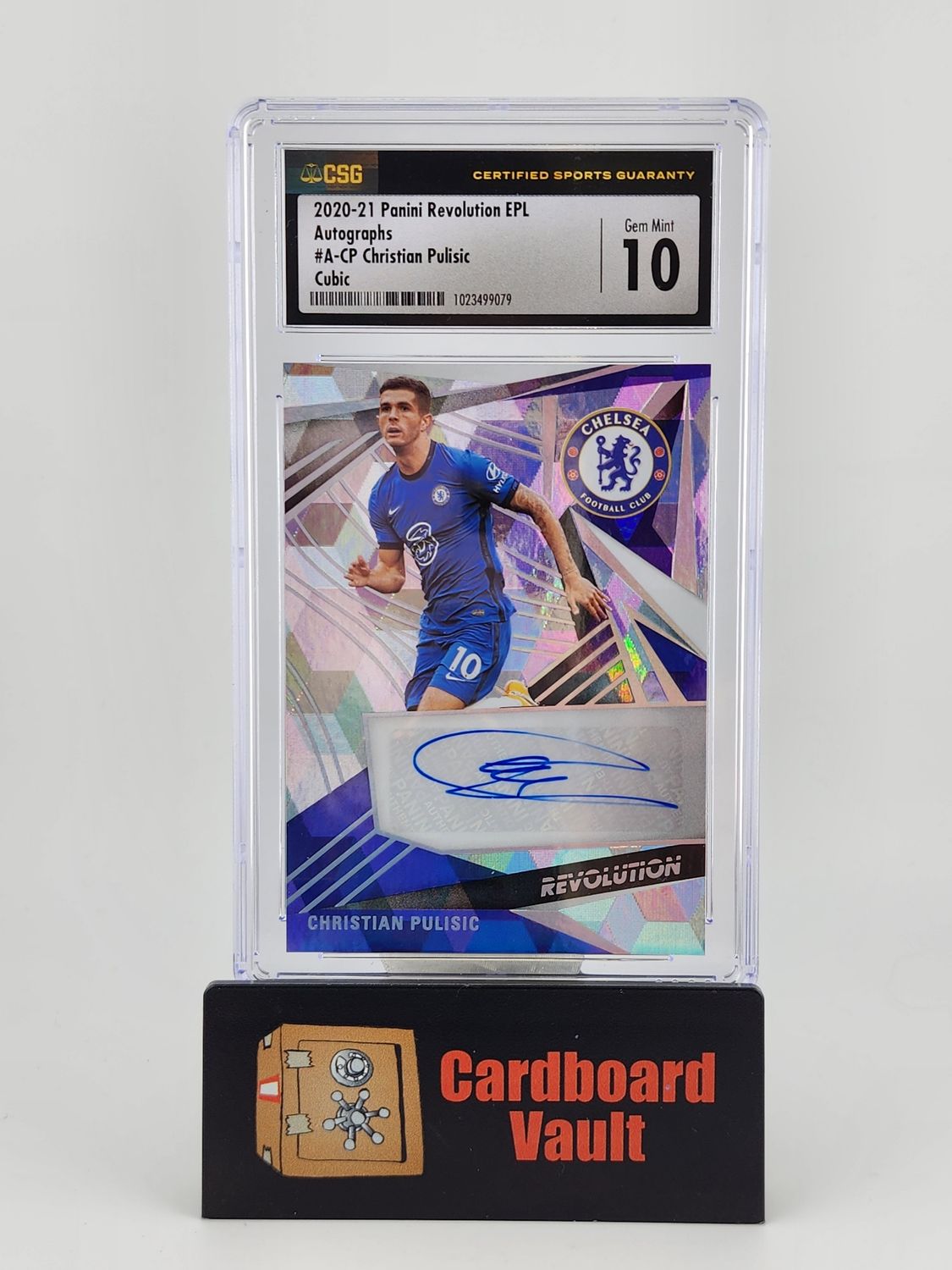 2020-21 Panini Revolution EPL Christian Pulisic Autograph #A-CP Cubic 15/50 CSG 10 1023499079