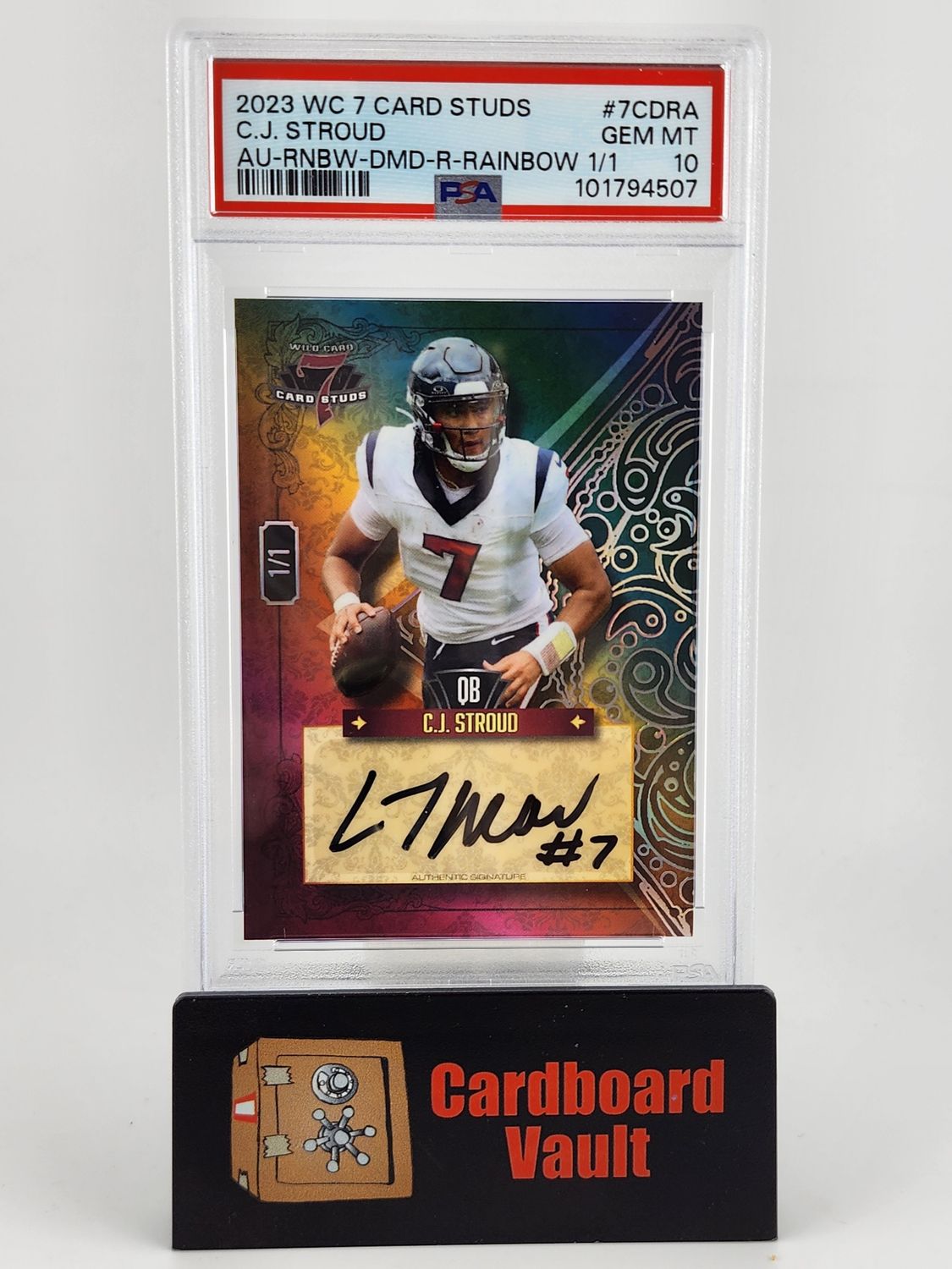 2023 Wild Card 7 Card Studs C.J. Stroud #7CDRA Auto Rainbow Diamond 1/1 PSA 10 101794444507
