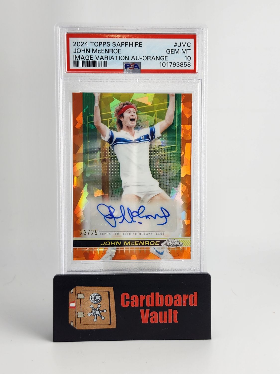 2024 Topps Sapphire John McEnroe Image Variation Autograph #10 Orange 22/25 PSA 10 101793858