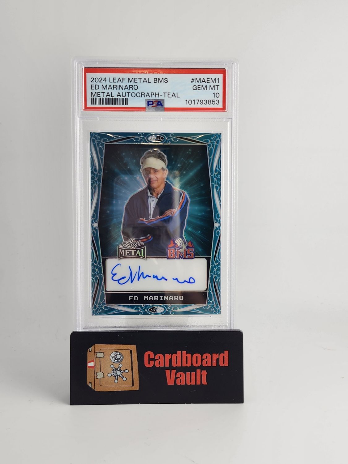 2024 Leaf Metal BMS Ed Marinaro Metal Autograph #MAEM1 Teal 42/50 PSA 10 101793853