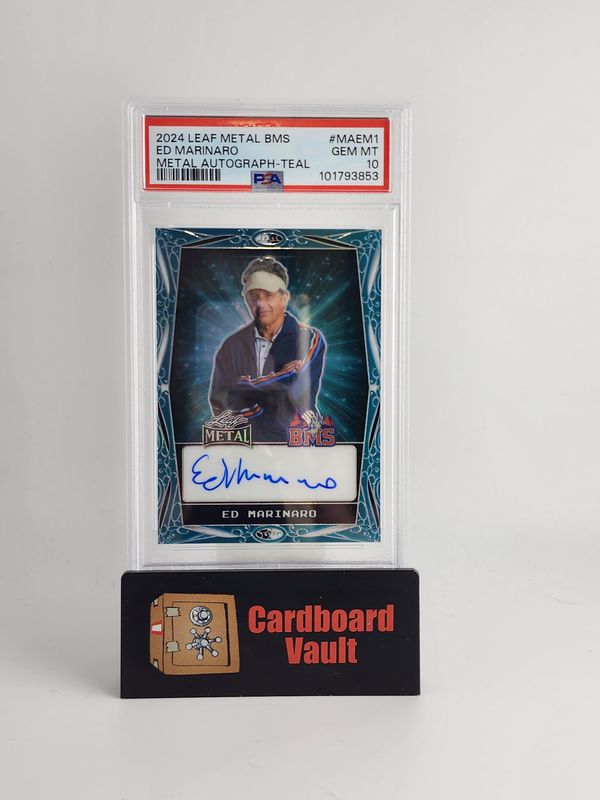 2024 Leaf Metal BMS Ed Marinaro Metal Autograph #MAEM1 Teal 42/50 PSA 10 101793853