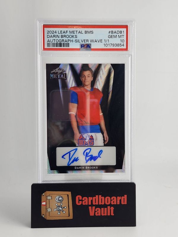 2024 Leaf Metal BMS Darin Brooks Autograph #BADB1 Silver Wave 1/1 PSA 10 101793854
