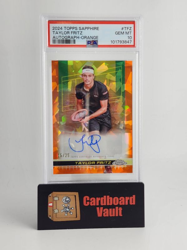 2024 Topps Sapphire Taylor Fritz Autograph #TFZ Orange 05/25 PSA 10 101793847