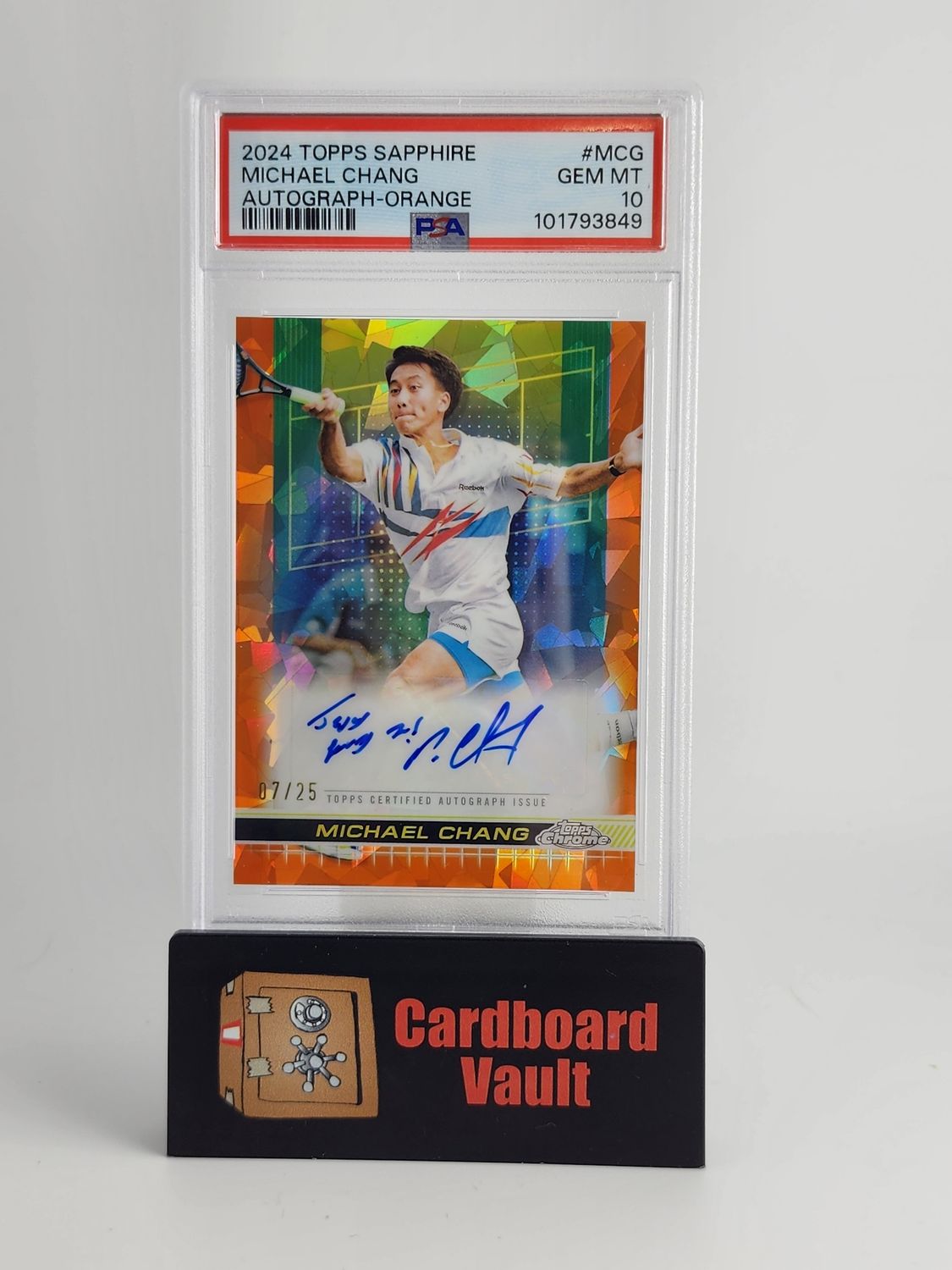 2024 Topps Sapphire Michael Chang Autograph #MGC Orange 07/25 PSA 10 101793849