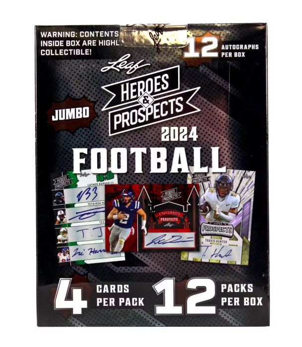 2024 Leaf Heroes &amp; Prospects Football Jumbo Box