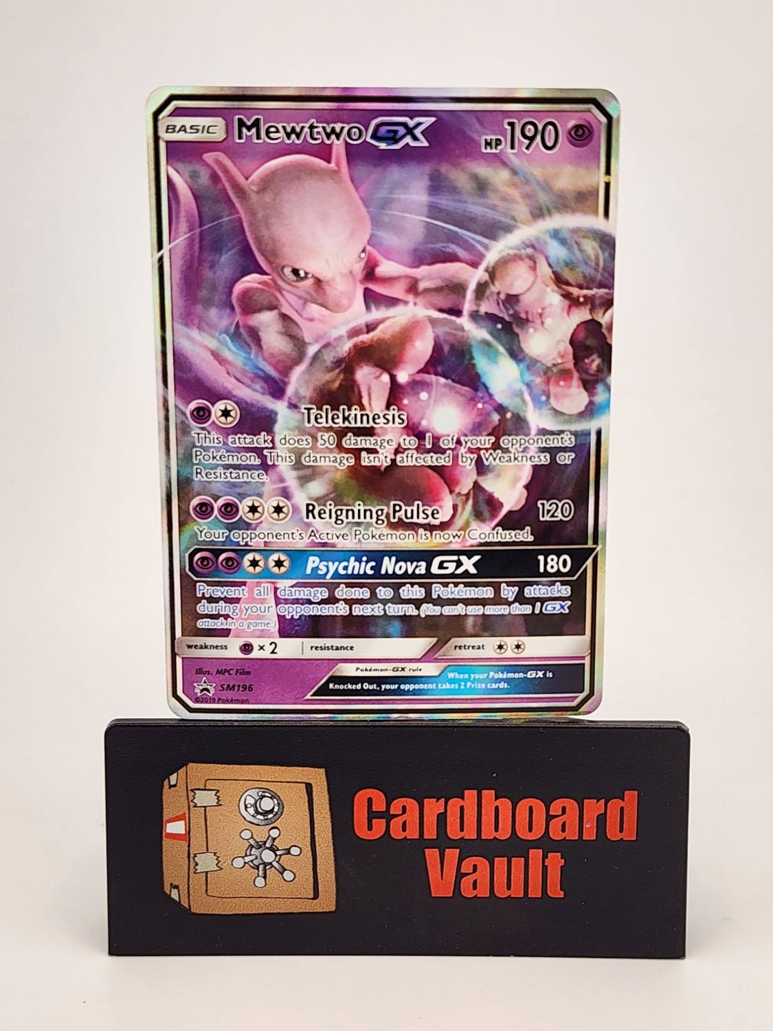 2019 Pokémon Mewtwo GX SM196 Black Star Promo