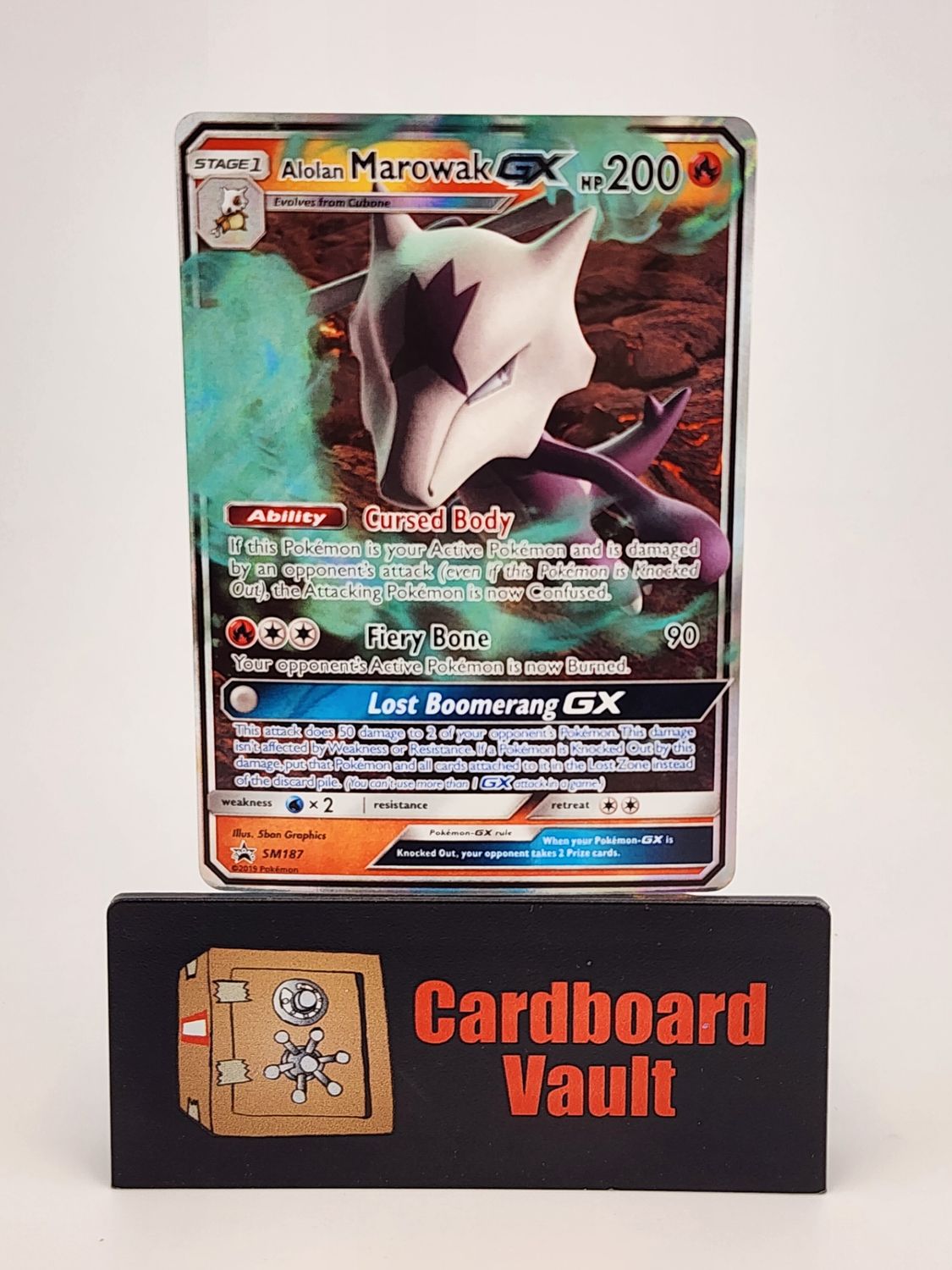 2019 Pokémon Alolan Marowak GX SM187 Black Star Promo