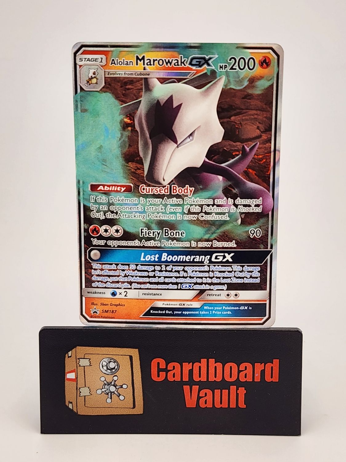 2019 Pokémon Alolan Marowak GX SM187 Black Star Promo