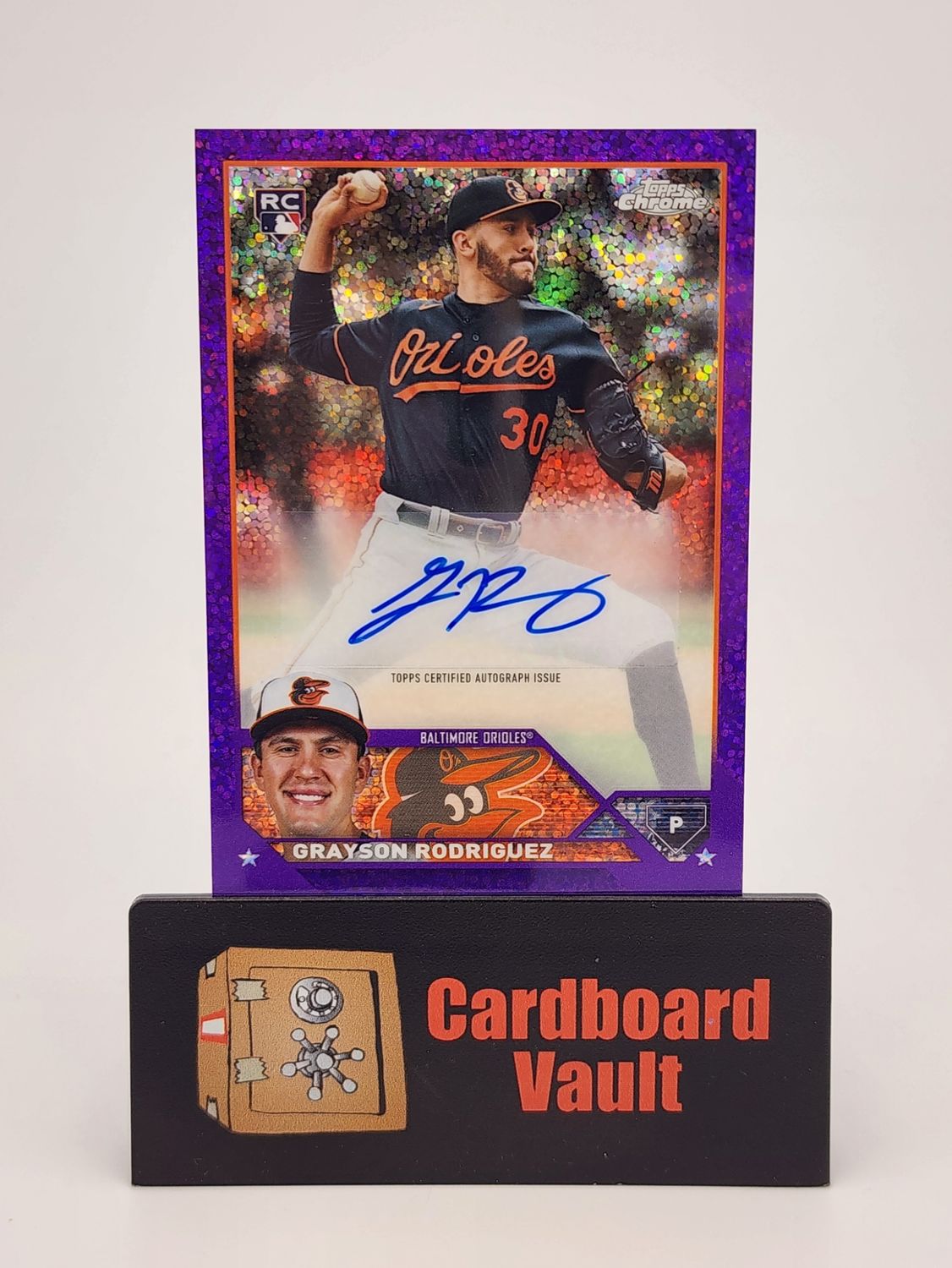 2023 Topps Chrome Grayson Rodriguez Autograph #AC-GR 131/299 Purple Sparkle