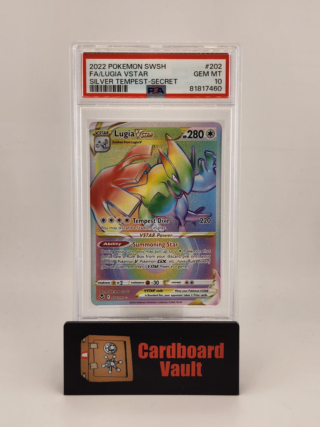 2022 Pokémon Lugia VSTAR Full Art 202/195 PSA 10 81817460