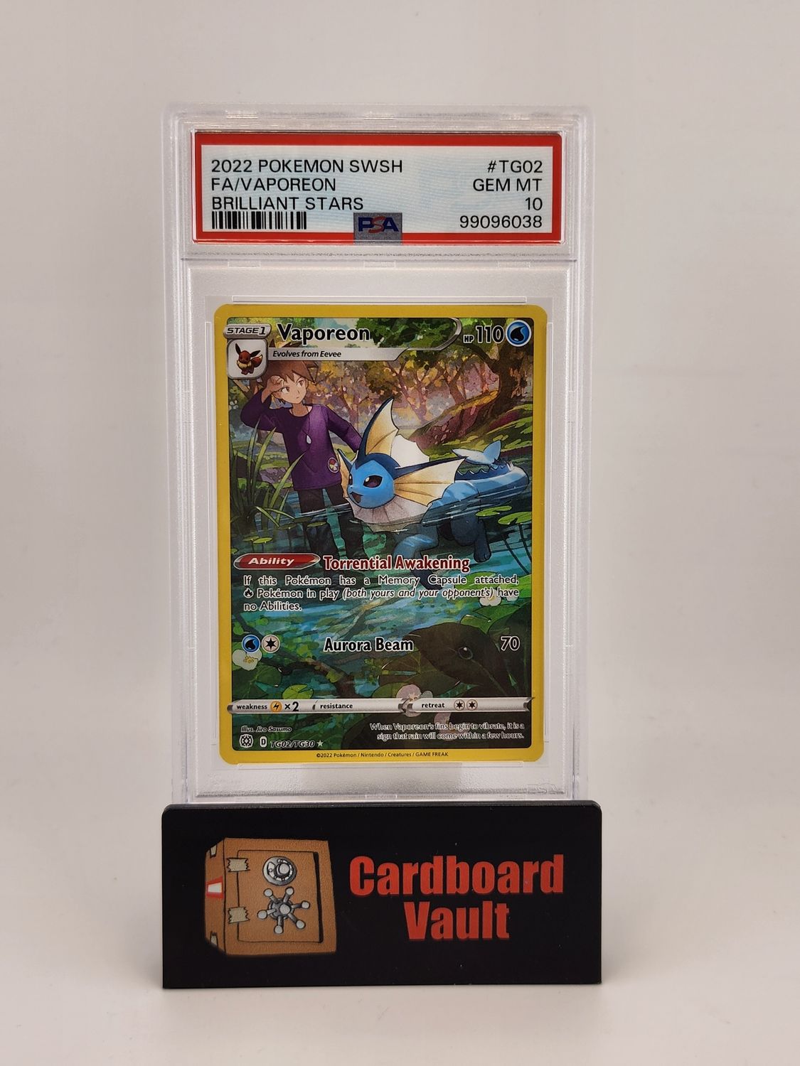 2022 Pokémon Vaporeon Full Art TG02/TG30 PSA 10 99096038