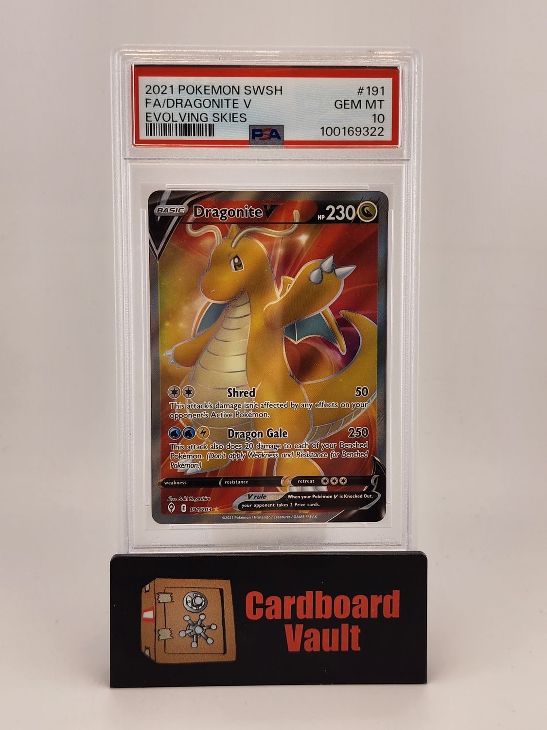 2021 Pokémon Dragonite V 191/203 PSA 10 100169322