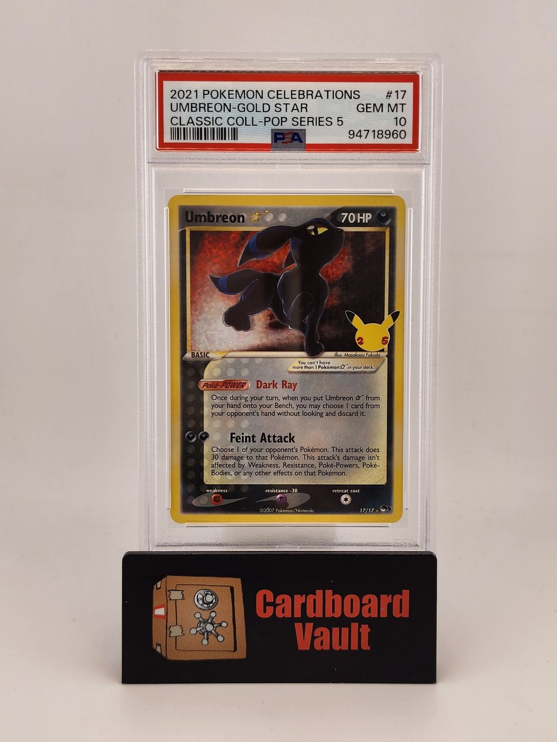 2021 Pokémon Celebrations Umbreon Gold Star 17/17 PSA 10 94718960