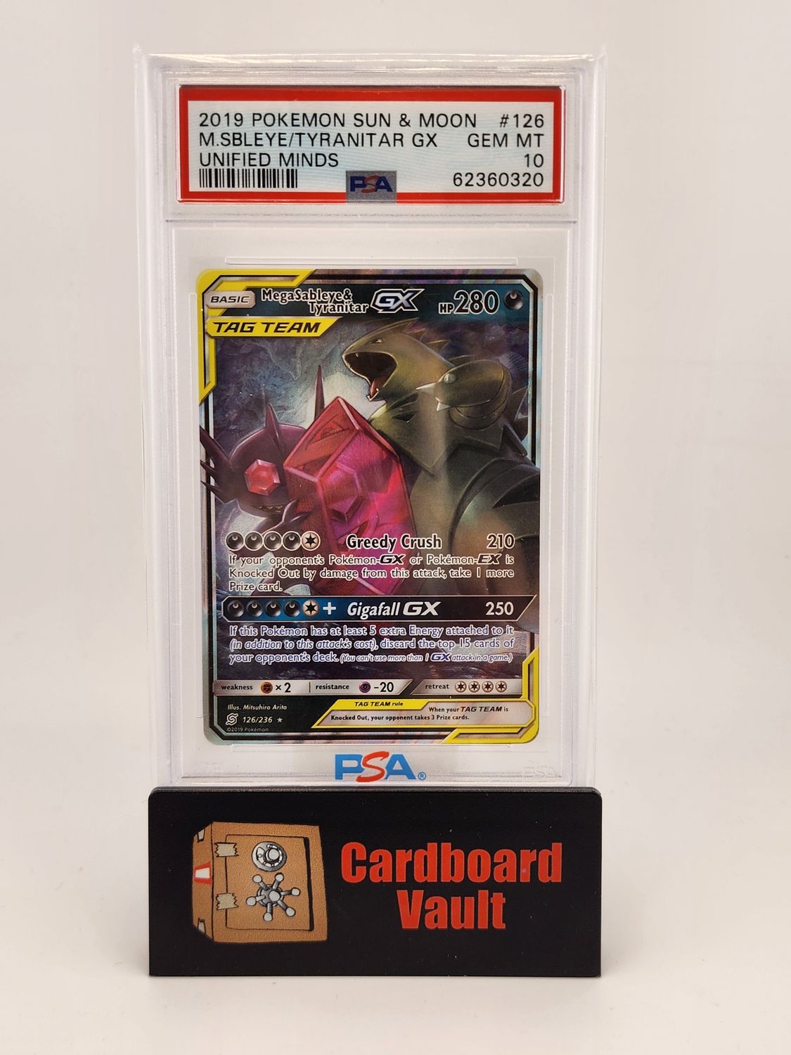 2019 Pokémon MegaSableye and Tyranitar GX 126/236 PSA 10 62360320