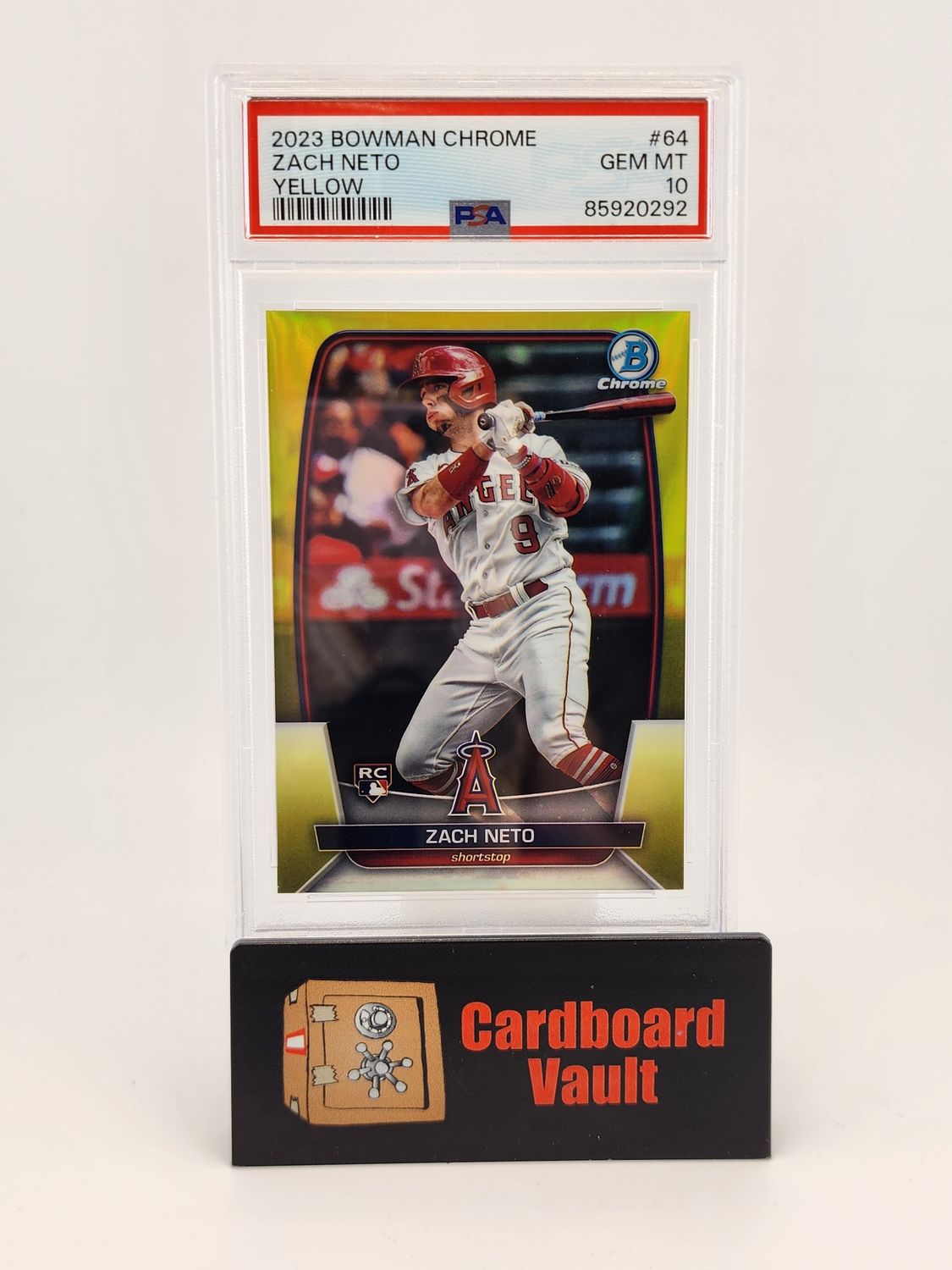 2023 Bowman Update Zach Neto  #64 Yellow PSA 10 85920092