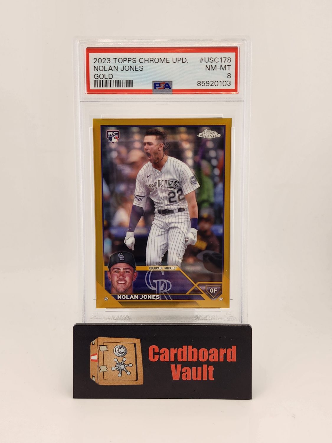 2023 Topps Chrome Update Nolan Jones #USC178 Gold 24/50 PSA 8 85920103