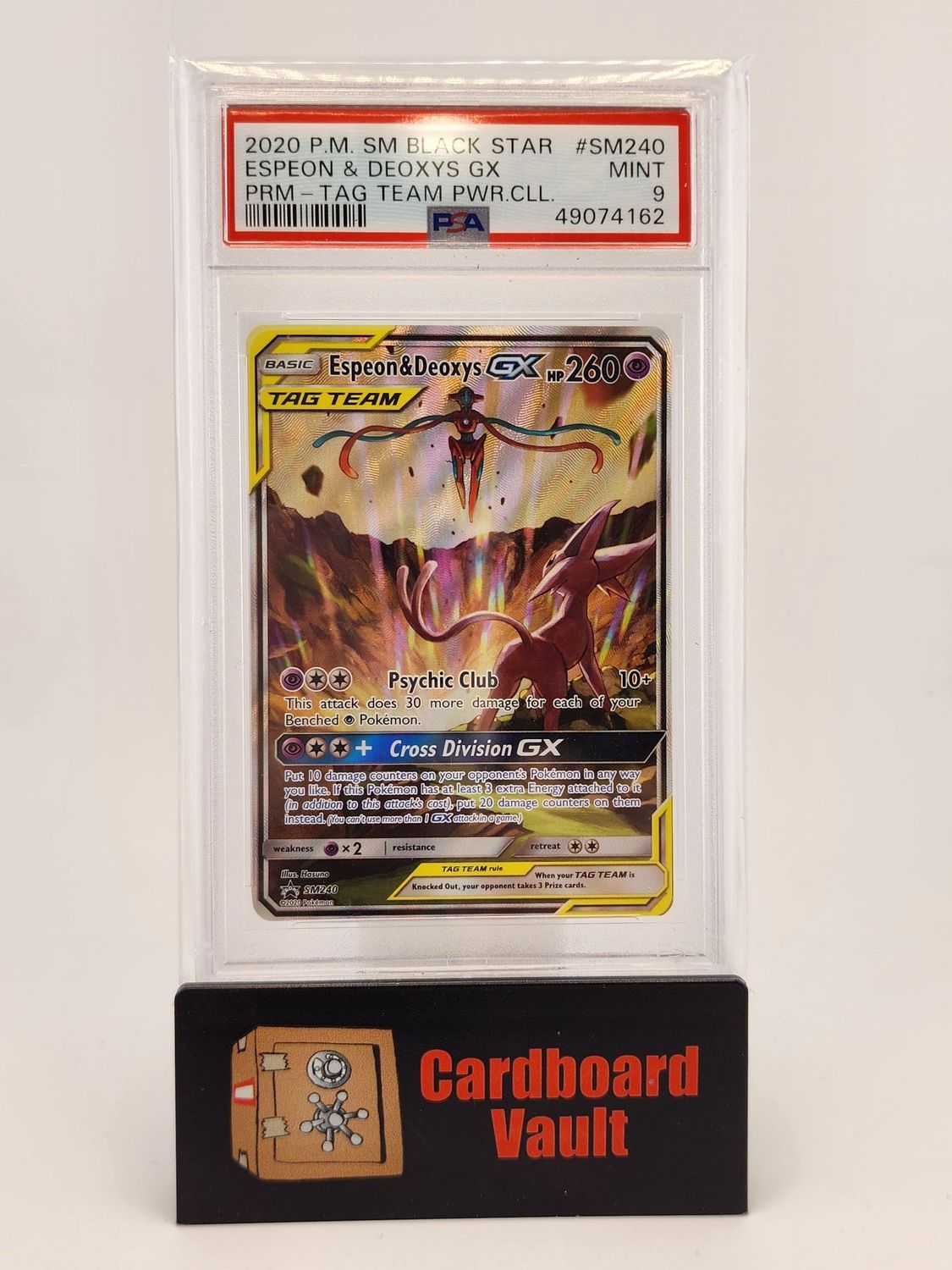 2020 Pokémon Espeon and Deoxys GX Tag Team SM240 Black Star Promo PSA 9 49074162