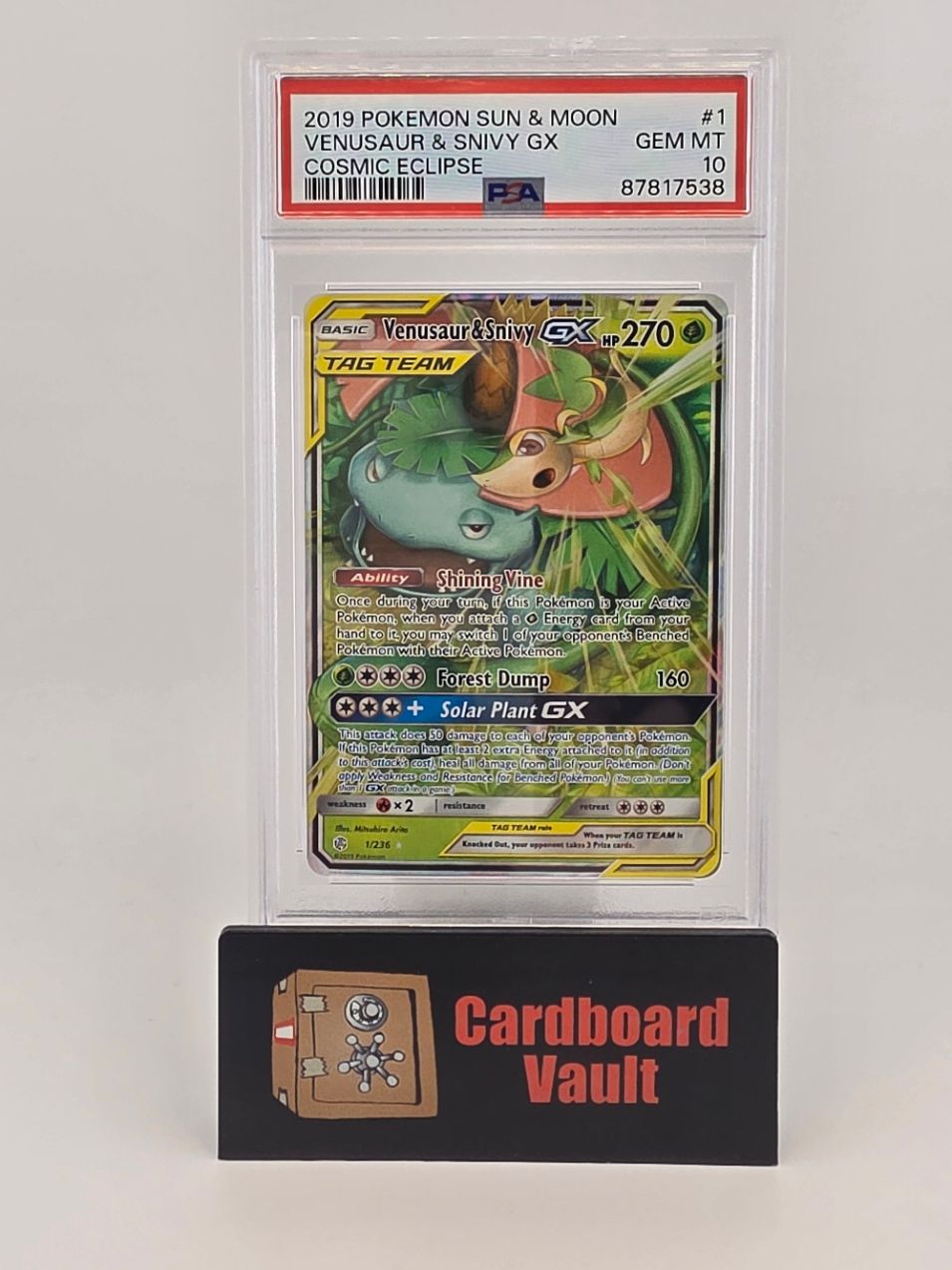 2019 Pokémon Venusaur and Snivy GX #1 PSA 10 87817538