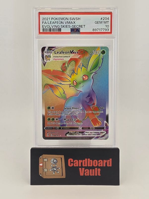2021 Pokémon Leafeon VMAX  Full Art #204 PSA 10 89717793