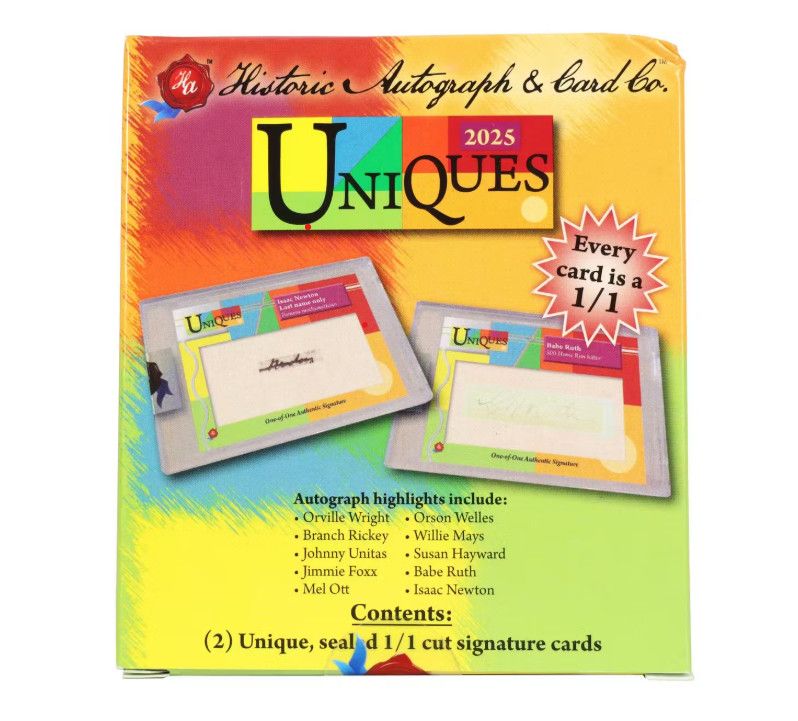 2025 Historic Autographs Uniques Hobby Box
