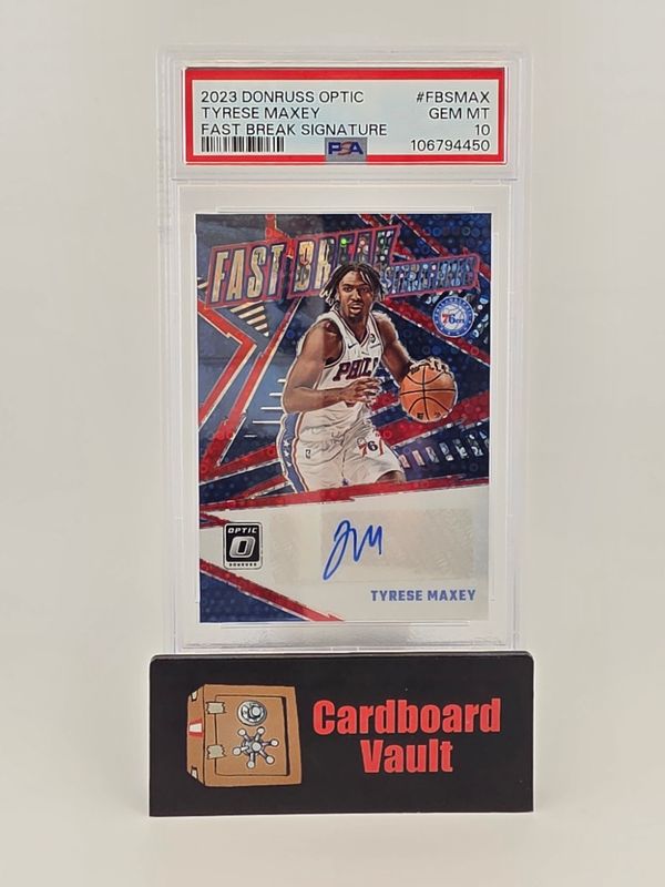 2023 Donruss Optic Tyrese Maxey Fast Break Signatures #FBS-MAX PSA 10 106794450