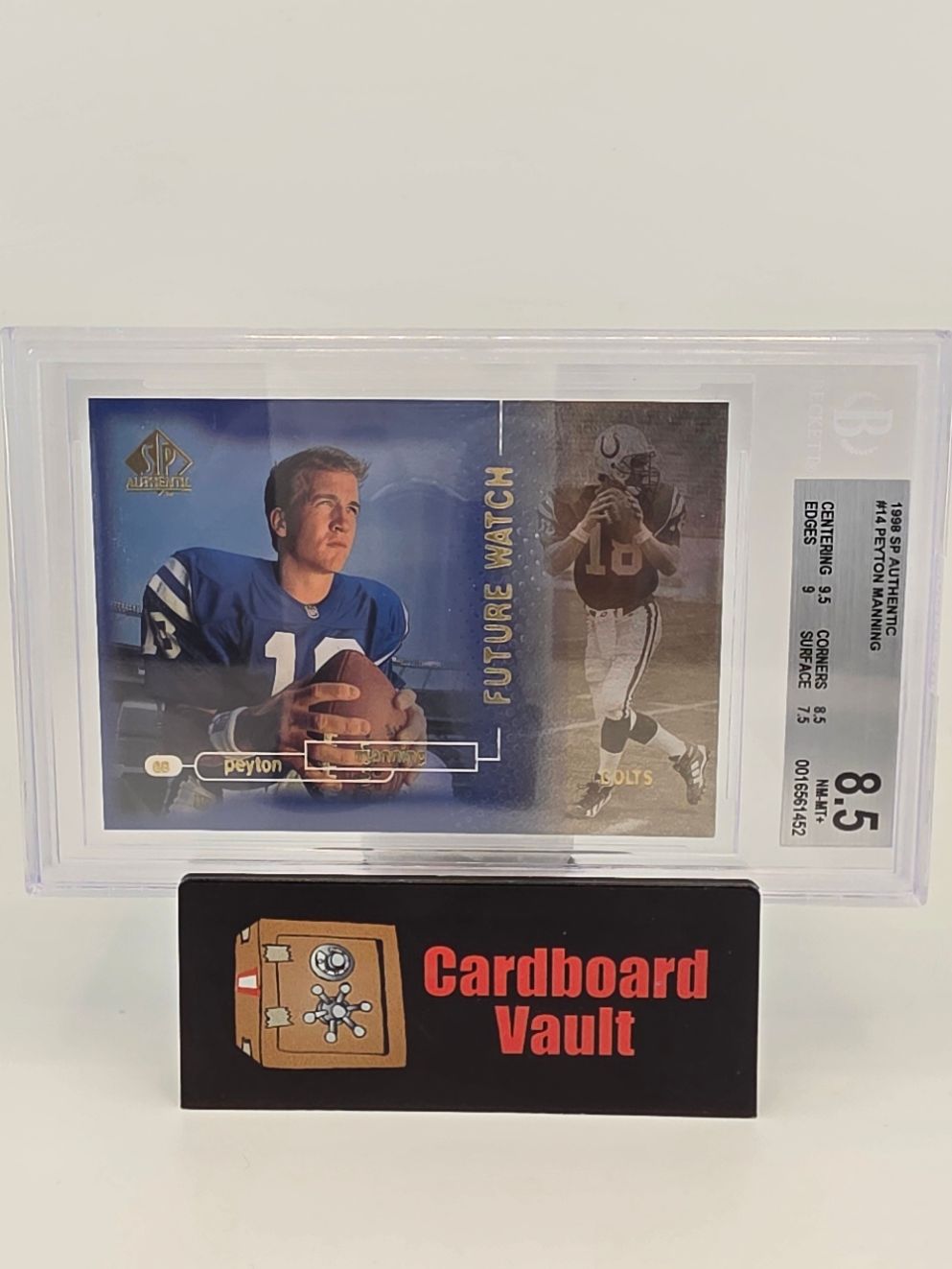 1998 SP Authentic Peyton Manning  Future Watch #14 1764/2000 Beckett 8.5 0016561452
