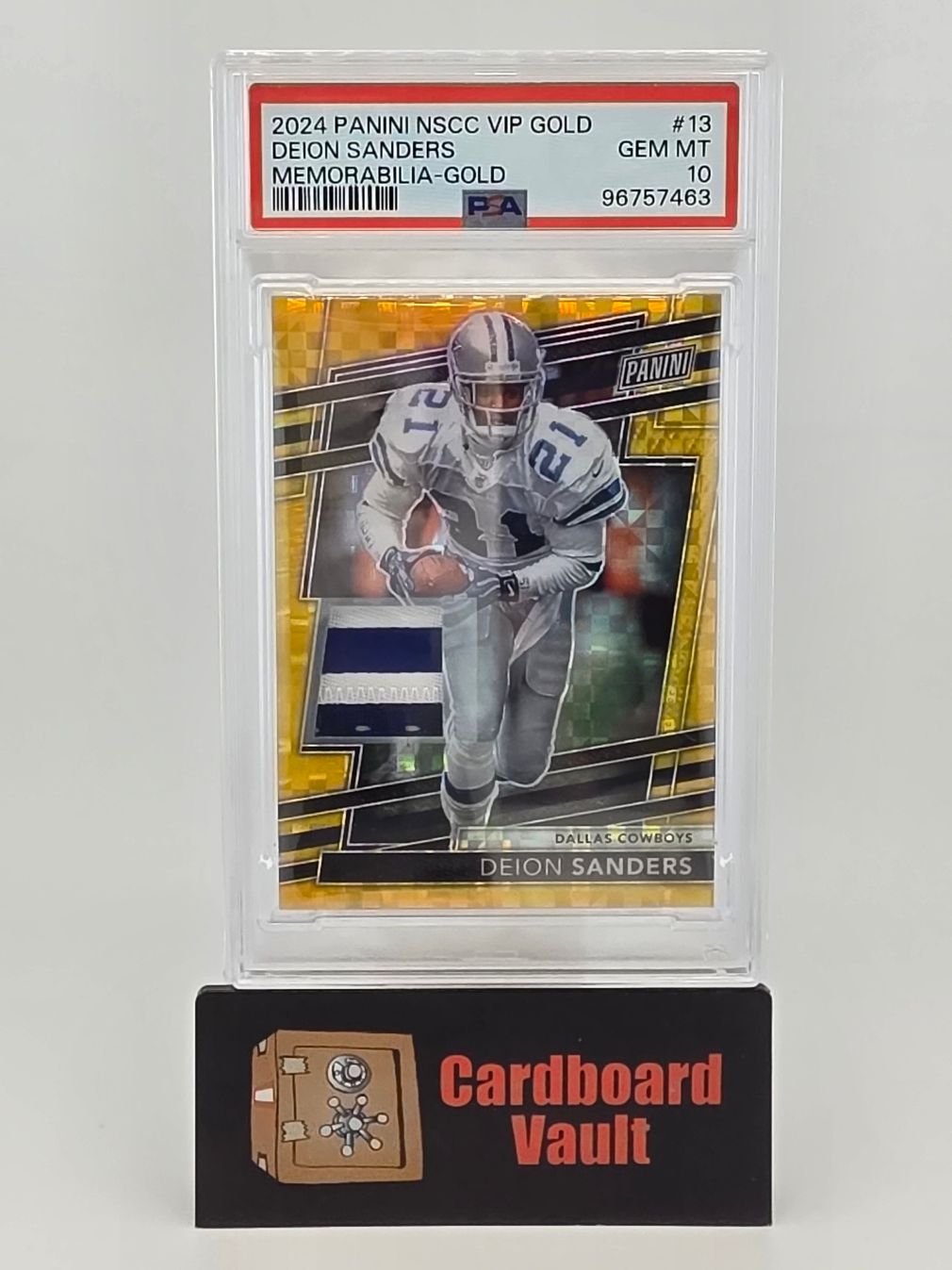 2024 Panini NSCC VIP Gold Deion Sanders Memorabilia #13 Gold 02/10 PSA 10 96757463
