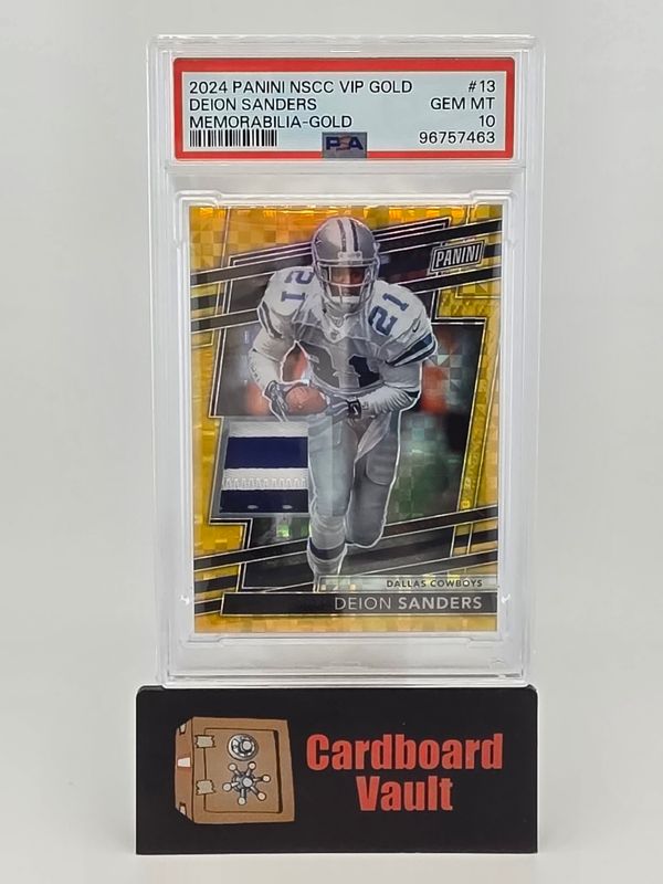 2024 Panini NSCC VIP Gold Deion Sanders Memorabilia #13 Gold 02/10 PSA 10 96757463