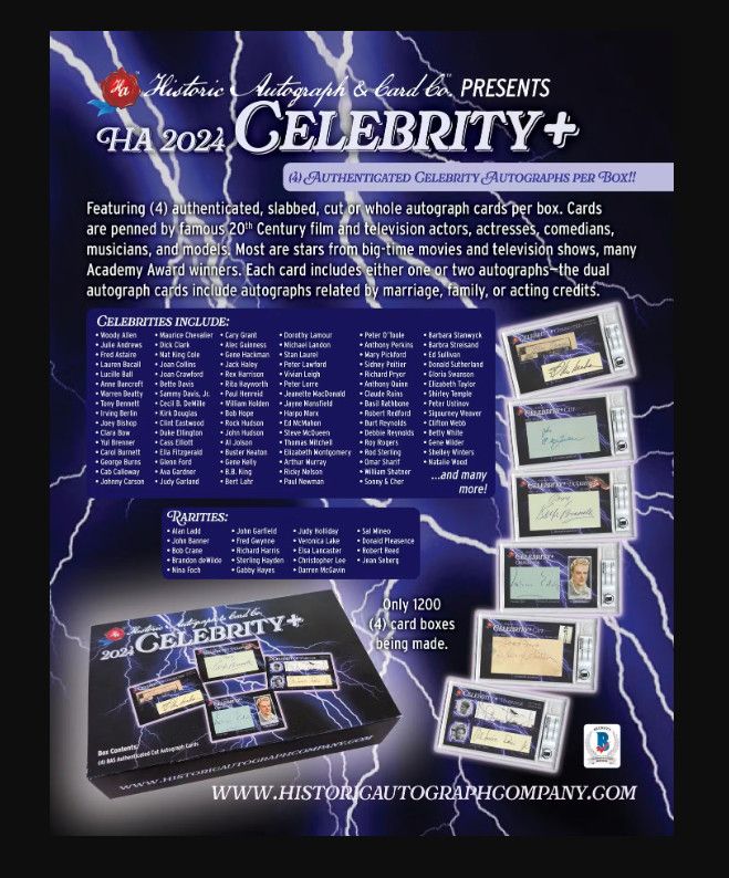 2024 Historic Autographs Celebrity+ Plus Hobby Box
