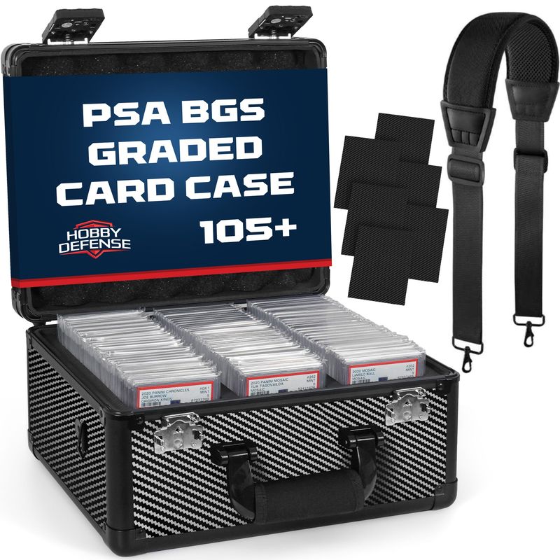 Hobby Defense 3 Row Graded Card Black Carbon Fiber Case