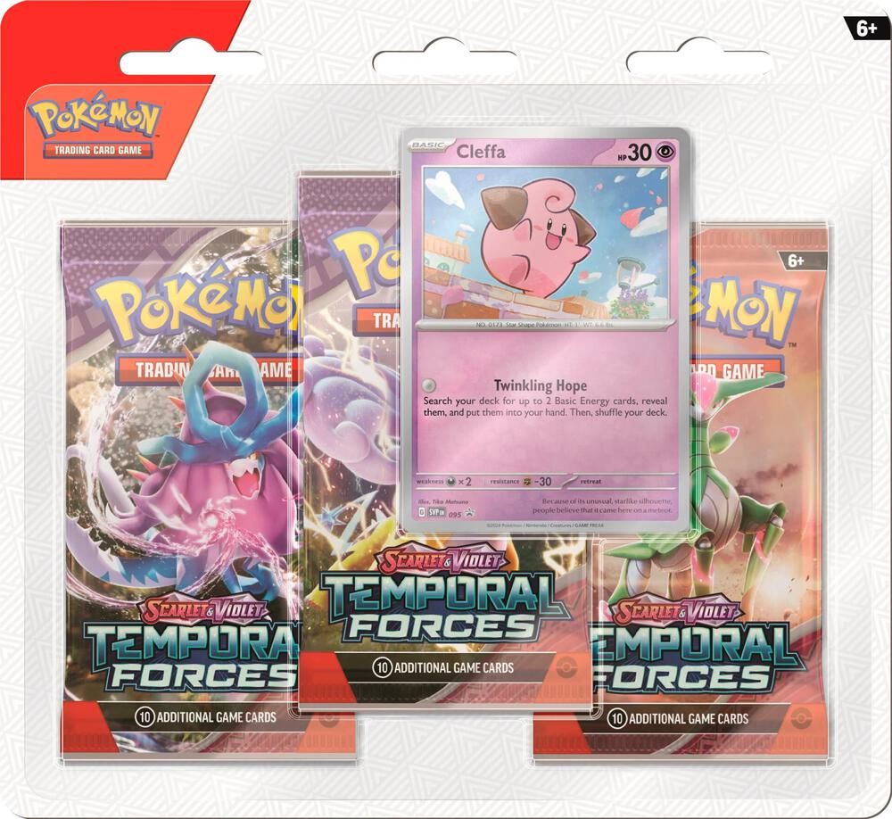 Pokémon Temporal Forces 3 Pack Blister (Cleffa)