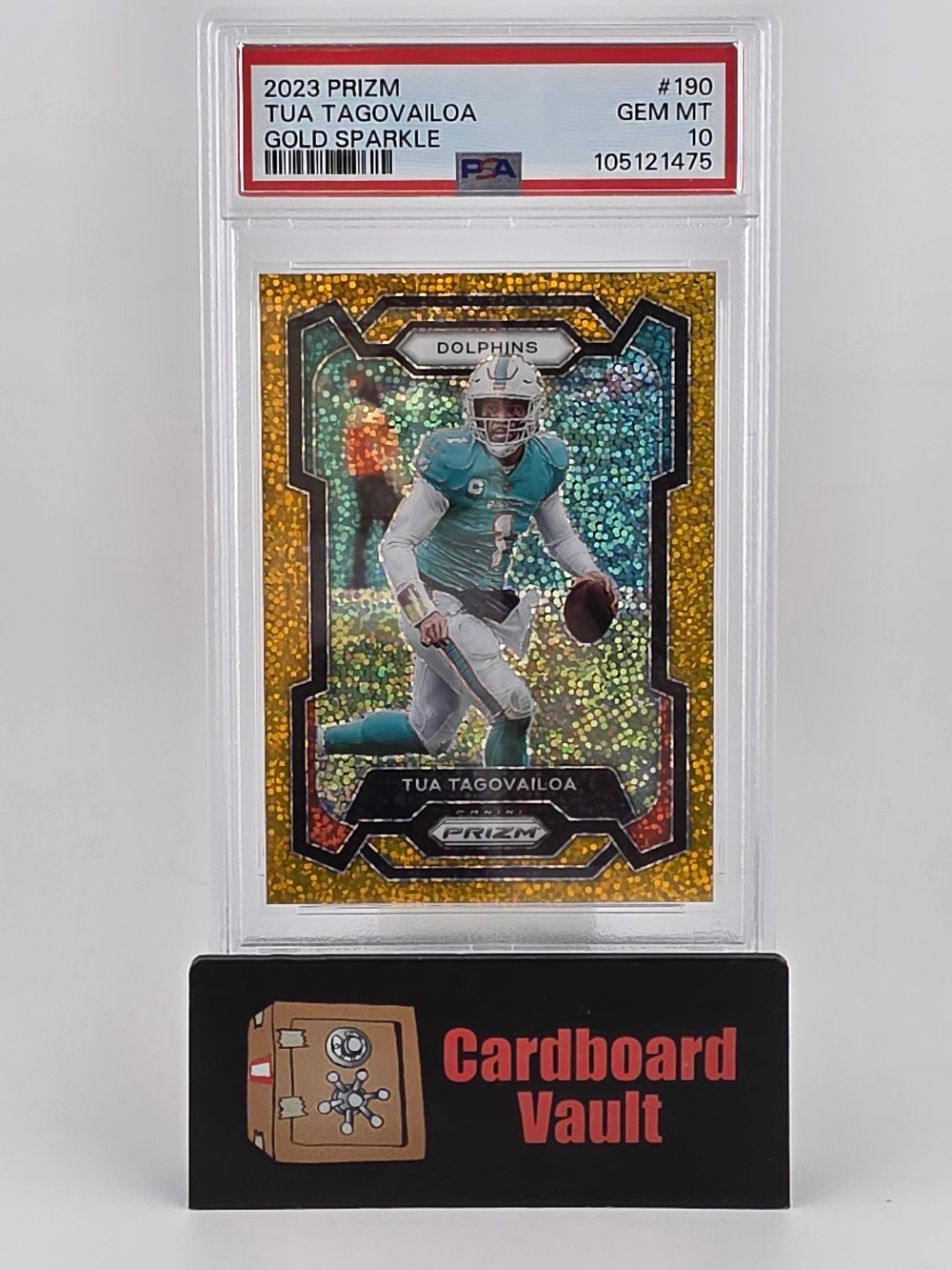 2023 Prizm Tua Tagovailoa #190 Gold Sparkle 03/24 PSA 10 105121475