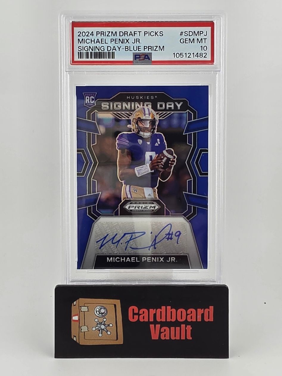 2024 Prizm Draft Picks Michael Penix Jr Signing Day Autograph #SD-MPJ Blue Prizm 129/149 PSA 10 105121482