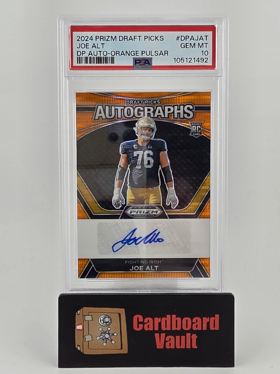 2024 Prizm Draft Picks Joe Alt Draft Picks Autographs #DPA-JAT Orange Pulsar 13/49 PSA 10 105121492