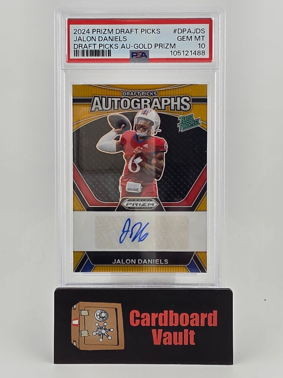 2024 Prizm Draft Picks Jalon Daniels Rated Prospect Draft Picks Autographs #DPA-JDS Gold Prizm 04/10 PSA 10 105121488