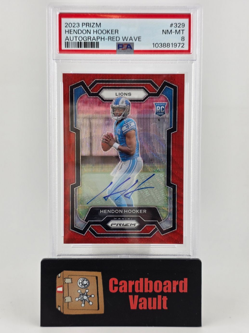 2023 Prizm Hendon Hooker Autograph #329 Red Wave 125/149 PSA 8 103881972