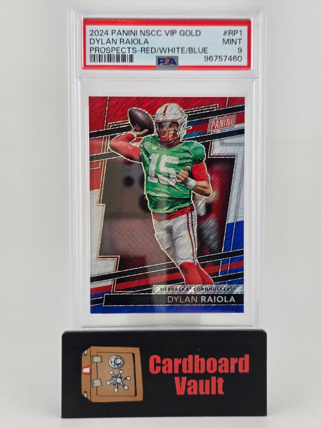 2024 Panini NSCC VIP Gold Dylan Raiola Prospects #RP-1 Red White Blue 07/25 PSA 9 96757460
