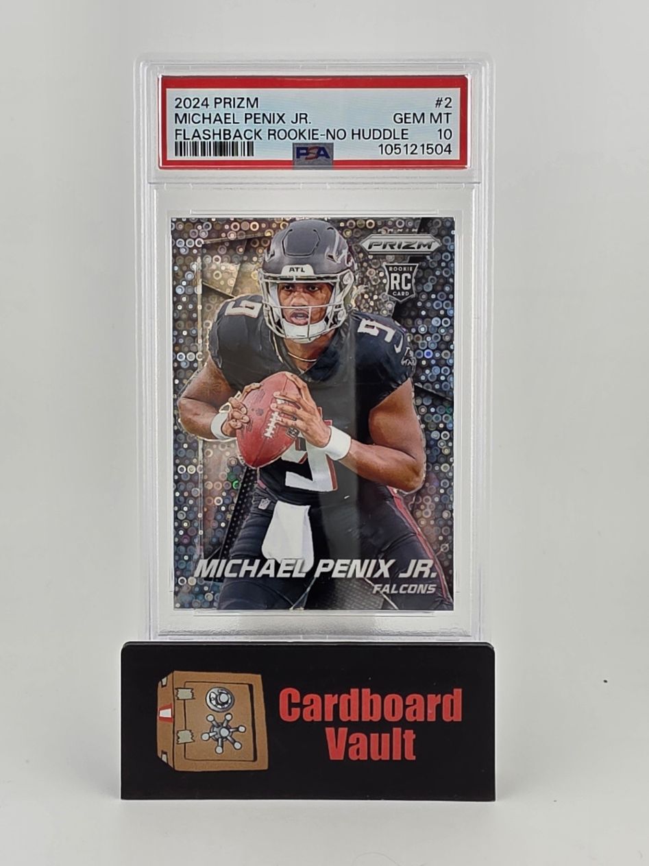 2024 Prizm Michael Penix Jr Flashback Rookie #2 No Huddle PSA 10 105121504