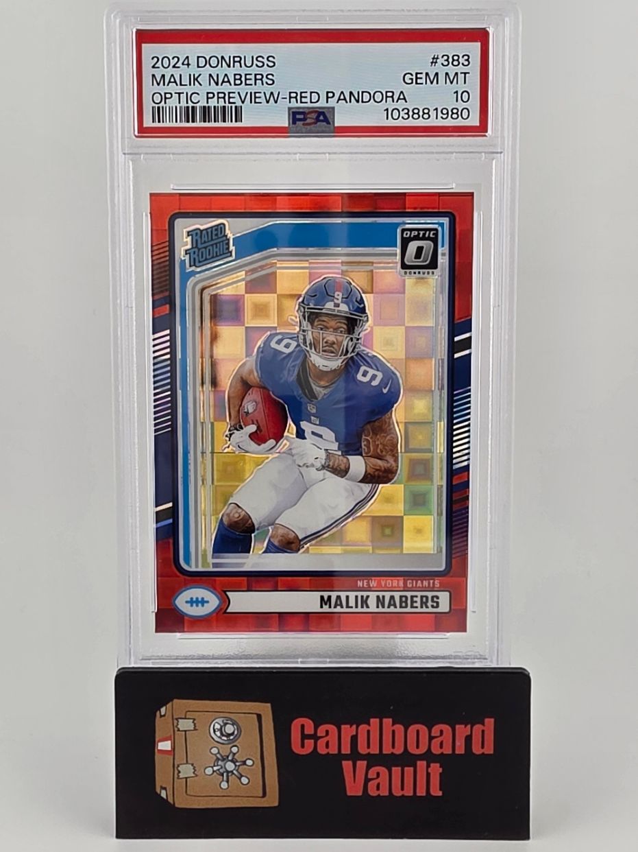 2024 Donruss Optic Rated Rookie Malik Nabers Optic Preview #383 Red Pandora PSA 10 103881980
