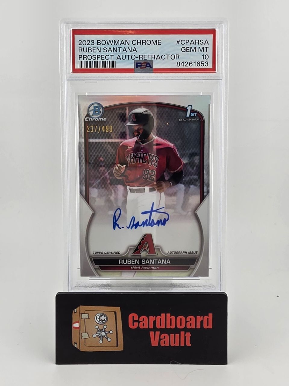 2023 Bowman Chrome Ruben Santana Prospect Autograph #CPA-RSA Refractor 237/499 PSA 10 84261653
